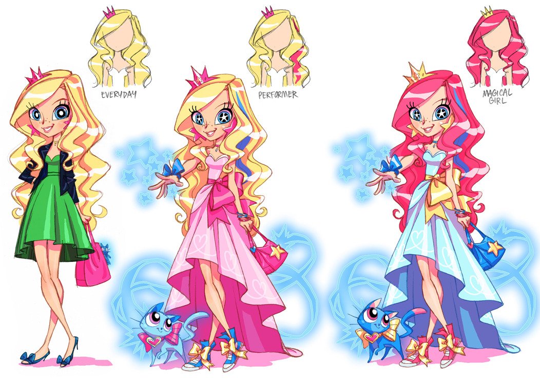 wallytsukino's tweet photo. Por falar no divo, esses daqui são uns dos primeiros designs que ele criou pra Iris. Ele pensou em algo que fugisse do padrão de garota loira, mas os executivos queriam que ela fosse loira de qualquer jeito https://t.co/qa4cOCaAaB