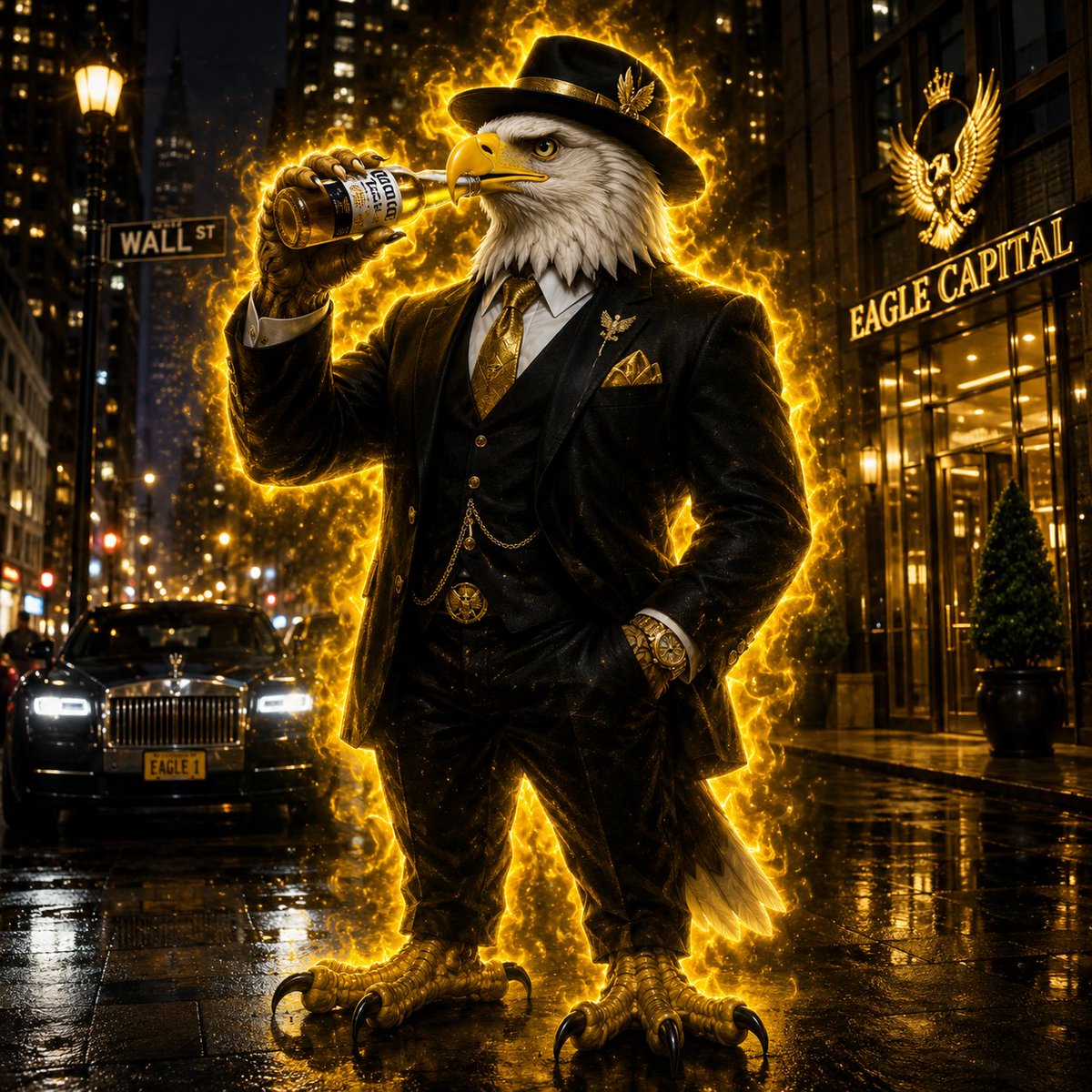 matehh358's tweet photo. Meet BusinessPumperEagle He is just a wasted business man also referred to as The Wasted Eagle
 he has no narrative behind him just alcohol and a big business https://t.co/nMvNThrTlx