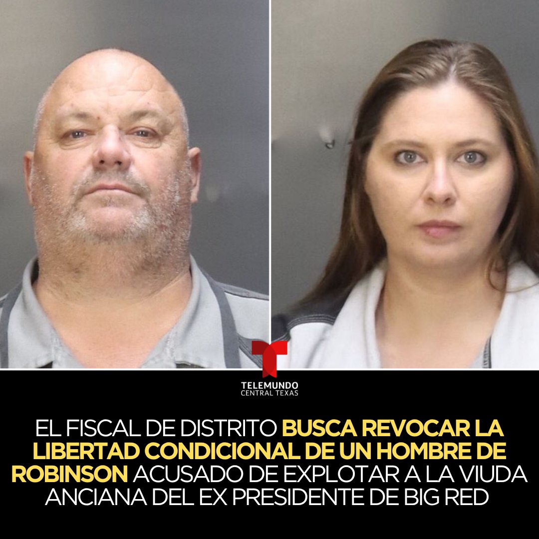 TelemundoTexas's tweet photo. Jay Justice y su esposa, Cassandra Draper, están acusados de explotación de una persona anciana, mientras que el hermano de Justice, Chad Justice, y su madre, Mary Justice, están acusados de lesiones a una persona anciana. https://t.co/PvLDXkdMVj
