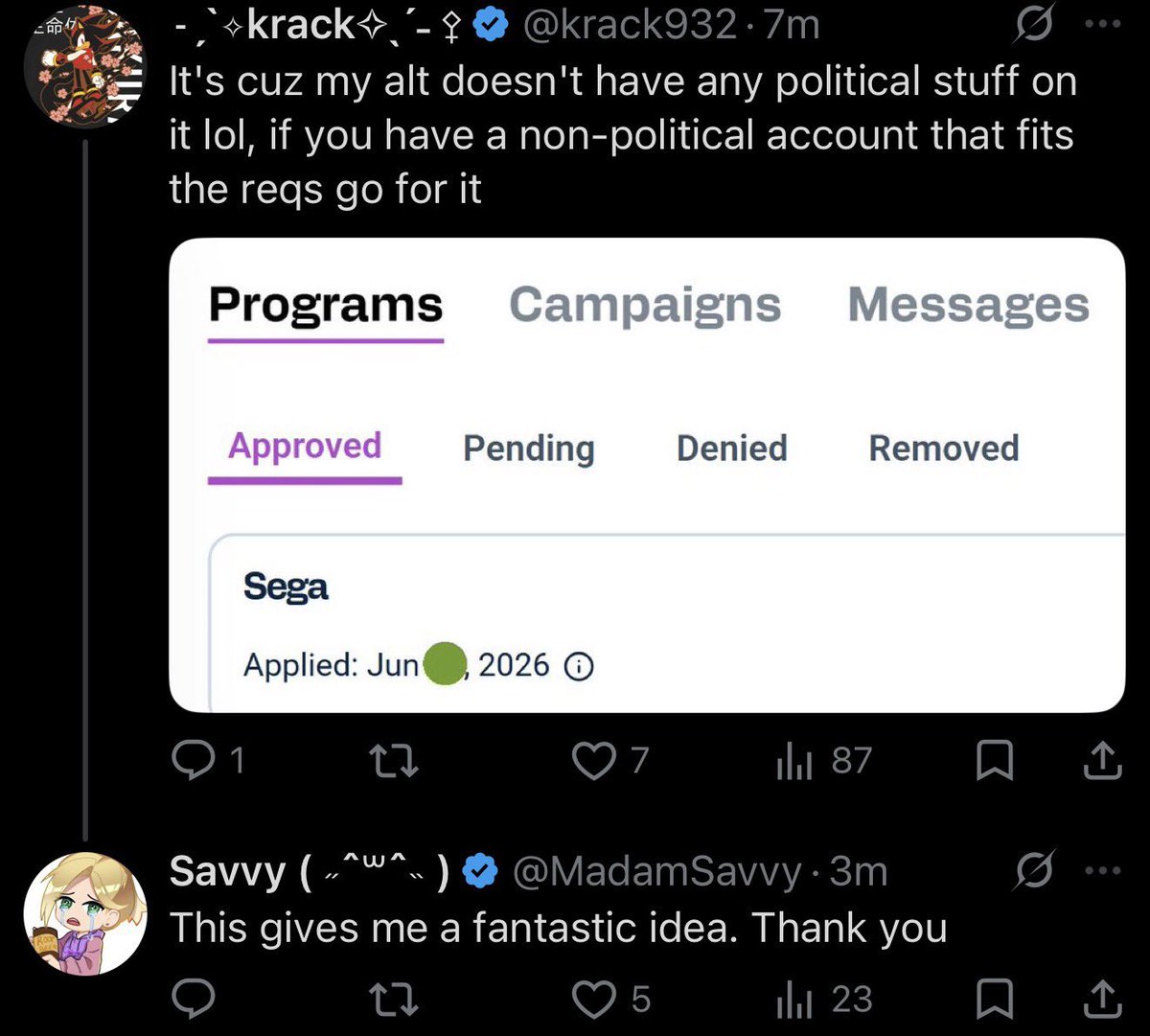 SSideburns03's tweet photo. @SEGA Please remove any recent additions to the Creator Zone program that may have involvement with user @krack932/@quasar196/@quark196
She are a well-documented bigot and serial harasser, and is involved with the ultra-conservative "Sonic Would Love Us" community. https://t.co/OU5PK8CT0m
