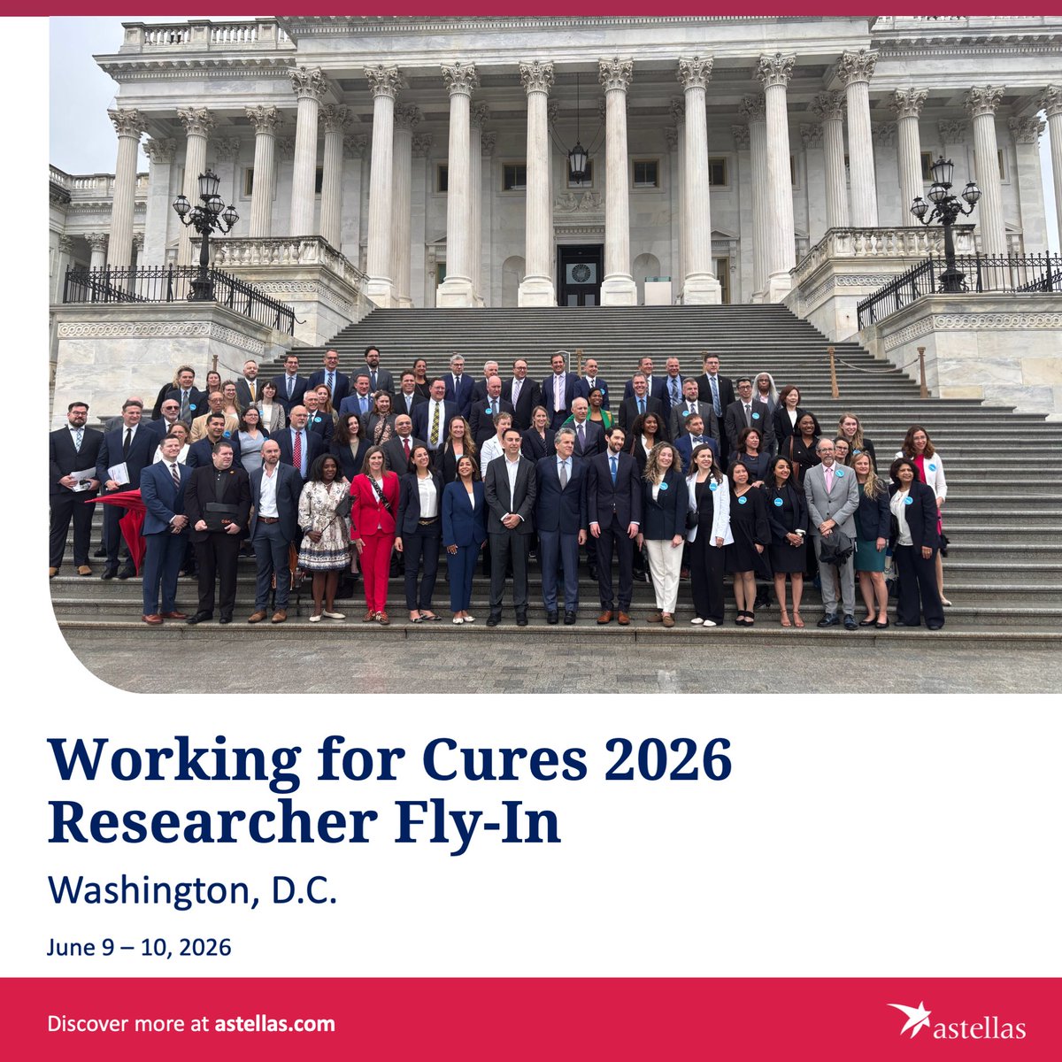 AstellasUS's tweet photo. Astellas researchers recently met with lawmakers in Washington, D.C., to share how we’re working to advance science in the fields of oncology, women’s health, and cell & gene therapy. #PhRMAFlyIn26 https://t.co/qljz1rkTJw