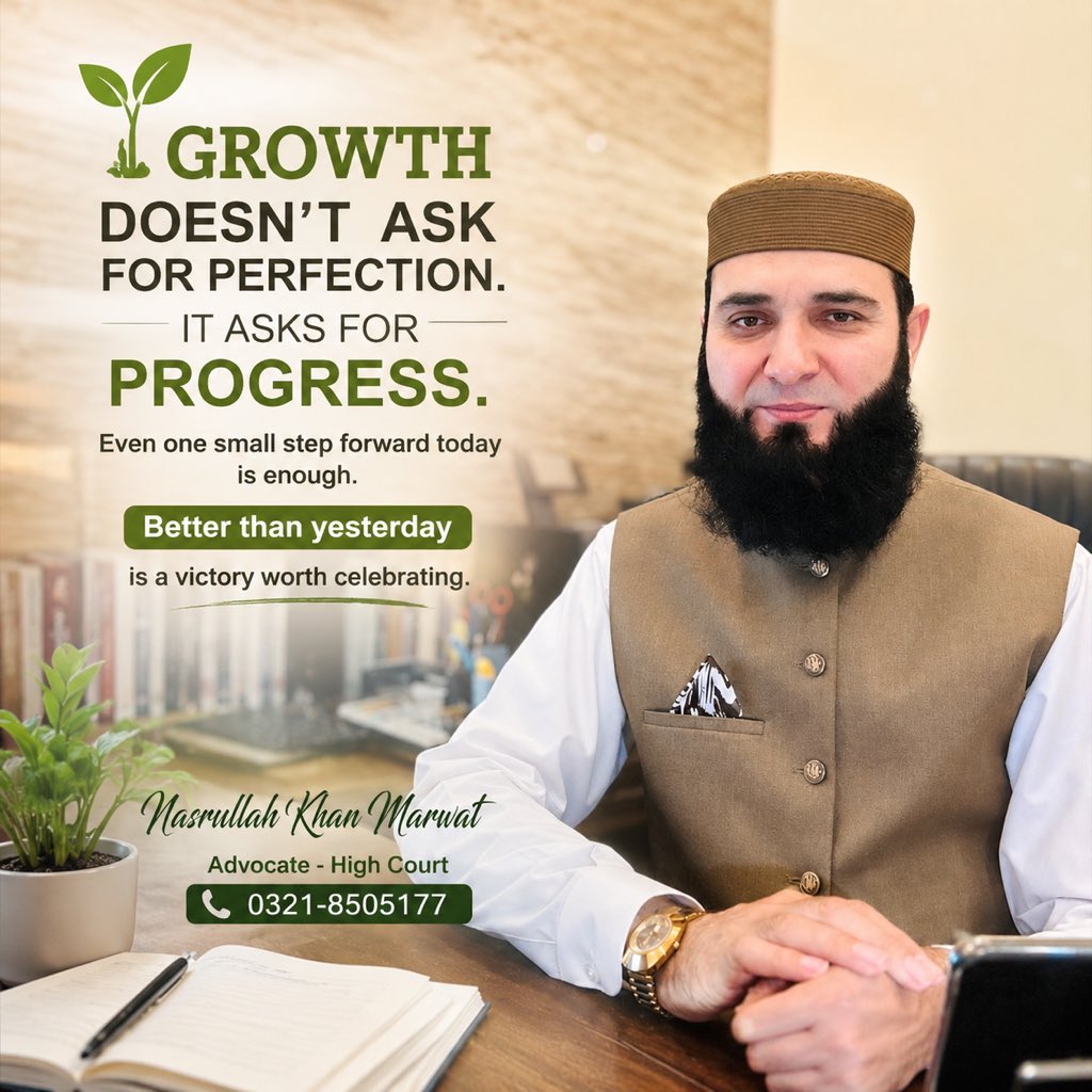 MarwatNk's tweet photo. 🌱 ترقی مسلسل آگے بڑھنے کا نام ہے۔
آج اٹھایا گیا ایک چھوٹا سا قدم بھی کافی ہے۔
کل سے بہتر ہونا ہی کامیابی ہے۔
.
.
.
.
.
.
.
#lawfirm #courts #marjan #lawyer https://t.co/BfFm3WDfwF