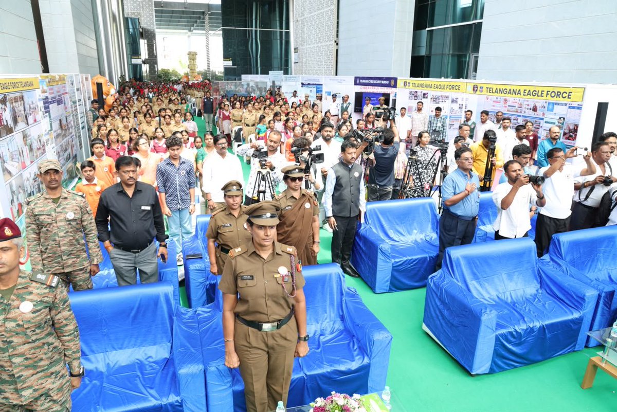 TelanganaDGP's tweet photo. Today, on the occasion of the International Day Against Drug Abuse and Illicit Trafficking - 2026, I had the honour of inaugurating the Anti-Drug Awareness Week organised by the Hyderabad Police Commissionerate at the ICCC, Banjara Hills, Hyderabad.

The fight against drugs is not just a police priority it is a societal responsibility. I want to be very clear, the deadline is now. I have asked every officer, from Home Guard level to DGP, to remain committed to this fight so that our own children do not fall prey to it.

What was once a transit point for drug trafficking has now become a consumption zone. Post-COVID, drug consumption has risen in both urban and rural areas. Our children are being targeted traffickers are going as far as mixing narcotics in chocolates and biscuits to hook young minds. This is nothing short of an anti-national activity.

This is more dangerous than terrorism or Naxalism today and we must treat it with the same urgency. If there is no demand, there will be no supply. Reducing demand is our collective responsibility.

I took an oath today along with my officers and the students present eradicating drugs is our priority, and EAGLE Force is in full action. We are working in close coordination with the School Education Department, DRI, Enforcement Directorate, and Customs to tackle this at every level.

The Education Department has been asked to establish Anti-Drug Safety Clubs in every educational institution. Schools that fail to comply will risk losing their recognition.

I urge every parent to monitor their children closely, and appeal to families and society to help rehabilitate addicts through de-addiction centres. Keeping our youth away from drugs is the foundation for a golden future of our nation.

Together, we will build a drug-free Telangana.

#EAGLEForce #AntiDrugAwarenessWeek #DrugFreeTelangana #TelanganaPolice #NashaMuktBharat