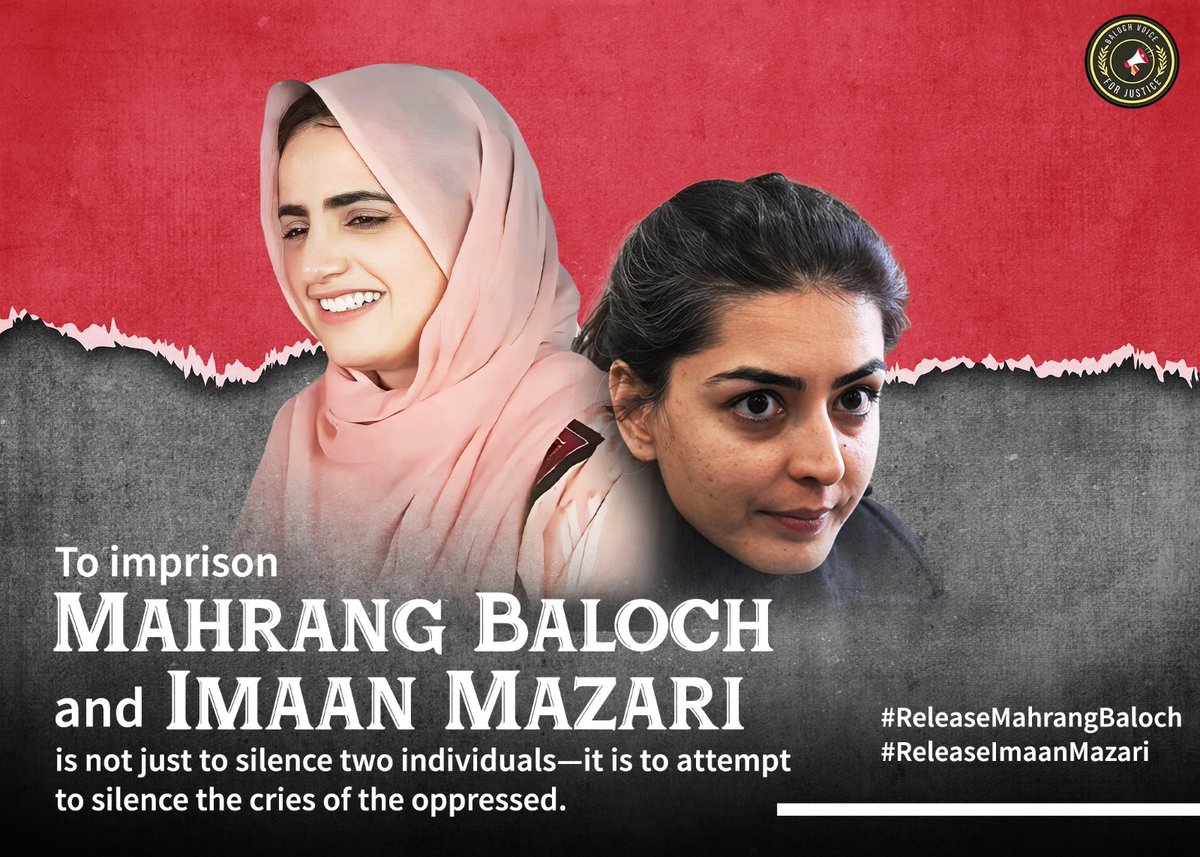 BalochLatif's tweet photo. #ReleaseMahrangBaloch
#ReleaseImaanAndHadiAli https://t.co/8wxMUqii03