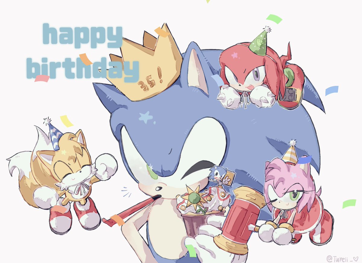 Tureli_love's tweet photo. 🎉
happy birthday～
 #ソニック35周年
#SonicTheHedhehog https://t.co/IAqENjNRqW