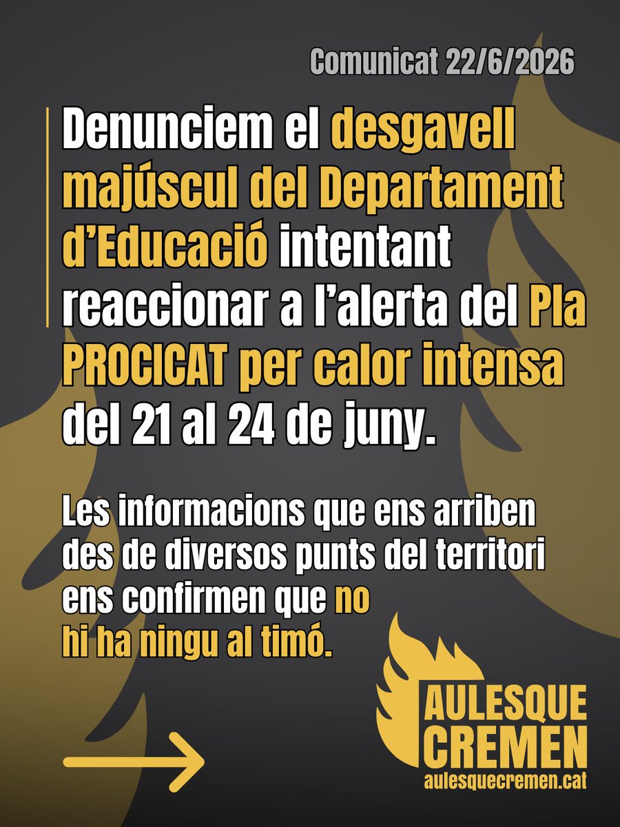 aulesquecremen's tweet photo. #AulesQueCremen #LesDadesParlen #SousCongelats #CampiQuiPugui #NingúAlTimó #CanPixaiRellisca https://t.co/RwE7srvowO