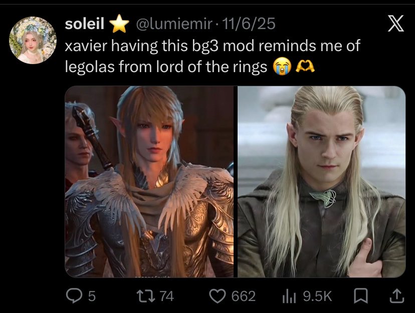 lumiemir's tweet photo. i will manifest harder that elven prince xavier will happen 🙏 https://t.co/D6OHe3zXI4