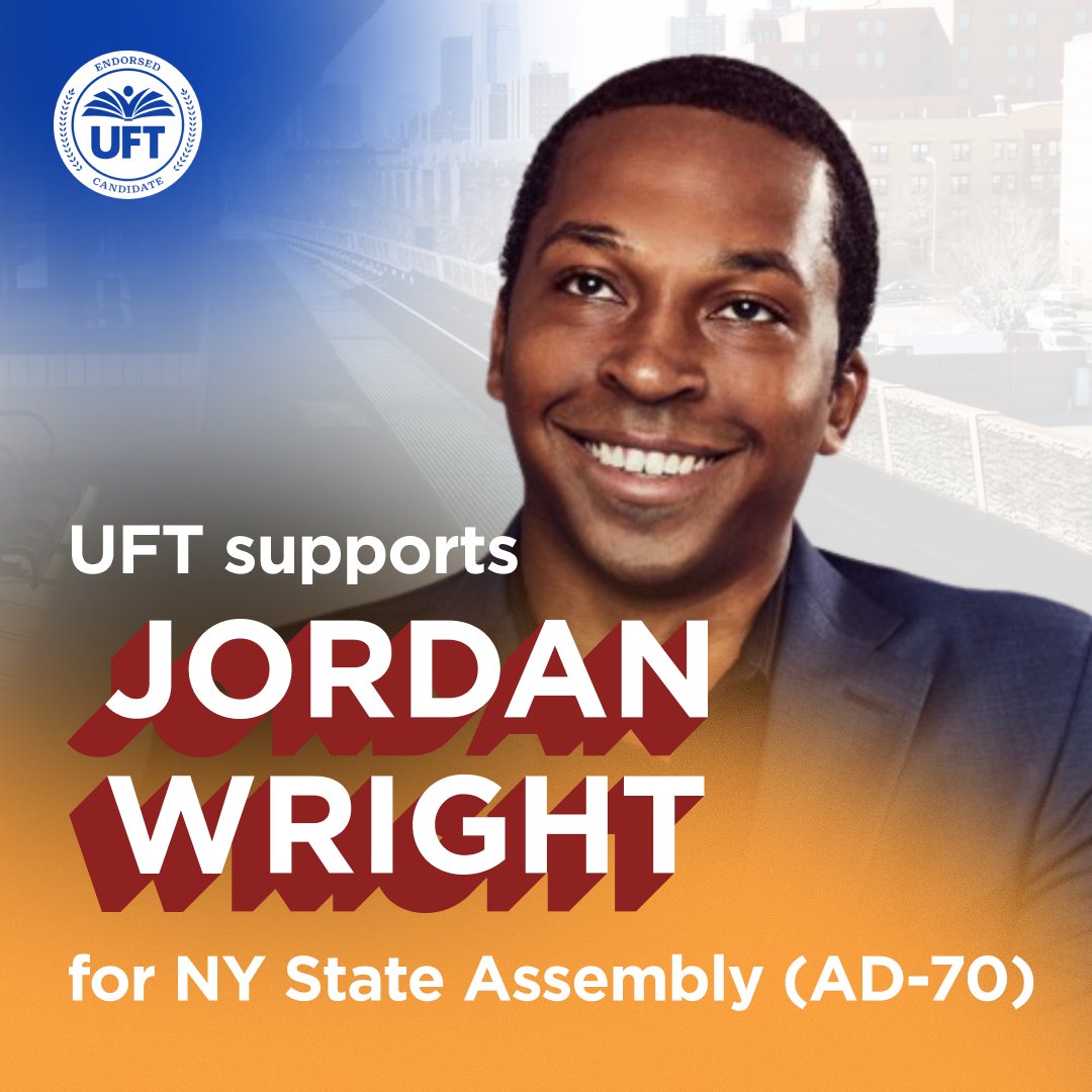 UFT_action's tweet photo. #NEWS: @UFT supports @Wright4Harlem for NY State Assembly in AD-70 💪

#UFTVotes #NYCLaborVotes https://t.co/divMPeHiKh