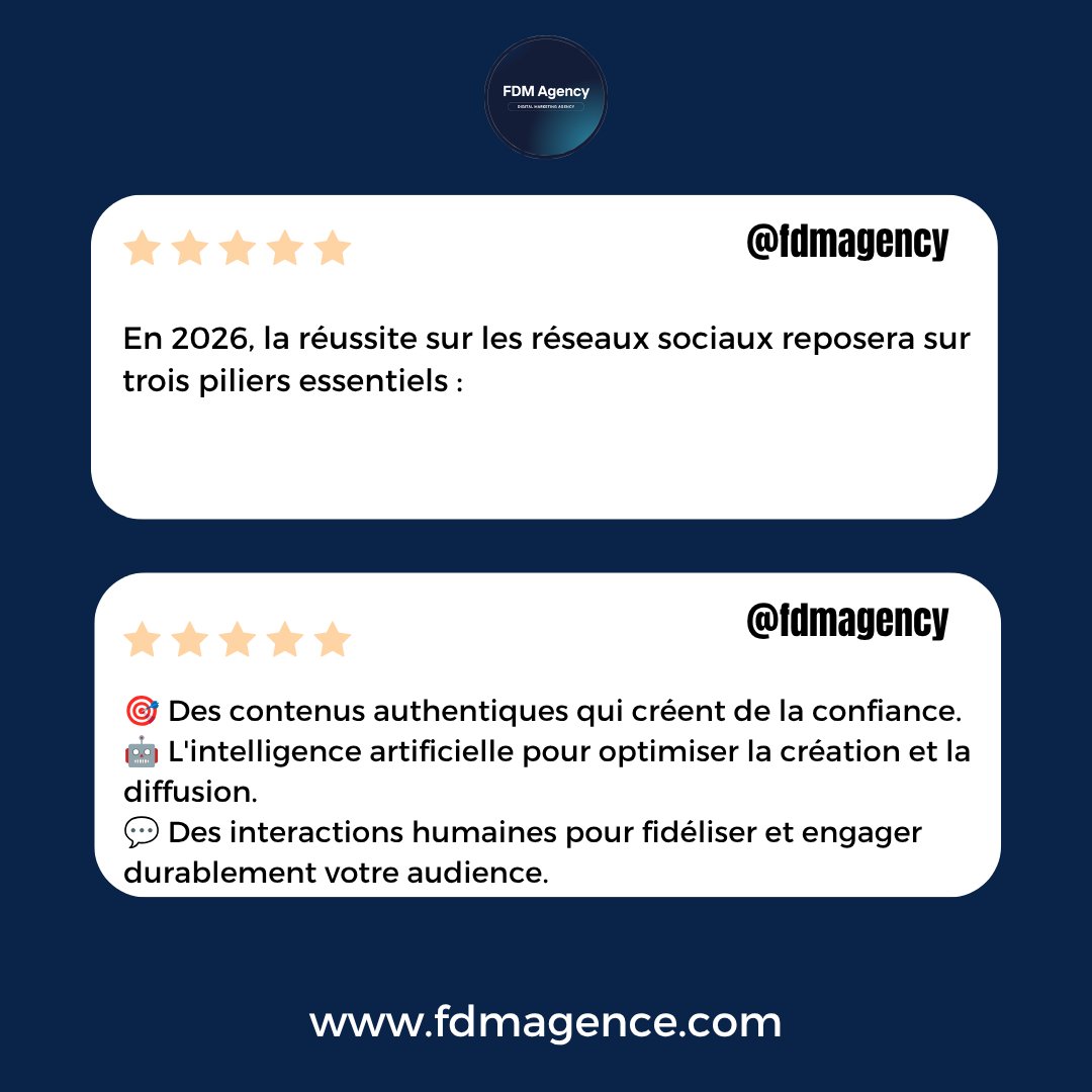 FDMagence's tweet photo. 📷 Social Media 2026 : les marques ne chercheront plus seulement des abonnés… elles construiront de véritables communautés.
#FDMAGENCY #SocialMedia2026 #MarketingDigital #DigitalStrategy #ContentCreation #CommunityManagement #ArtificialIntelligence #BusinessGrowth #maroc https://t.co/LBBjMtFoRV