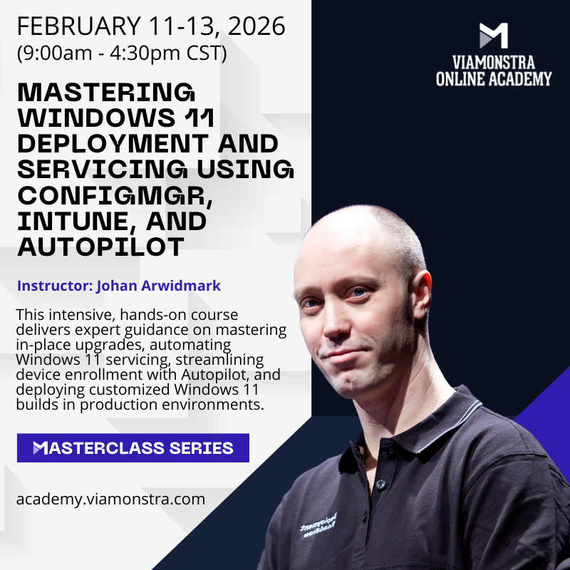 Mirolus_LLC's tweet photo. ⚡LAST SESSION OF THE YEAR! SEPT. 9-11 🕘 9:00AM - 4:30PM CST💻 MASTERING WINDOWS 11 DEPLOYMENT AND SERVICING USING #CONFIGMGR, #INTUNE, AND #AUTOPILOT w/ @jarwidmark 👨‍💻 Learn to build scalable, resilient, and cloud-ready deployment solutions.🚀

Enroll ➡️ https://t.co/NpxOzR0jCZ https://t.co/ZoSxlIAQnE