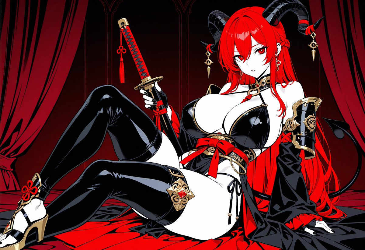 Alternative7day's tweet photo. ❤️契約するなら誰？

赤髪の魔姫
黒髪の魔姫
銀髪の魔姫
推しを教えてください✨
#AIイラスト #AIart #悪魔娘 #ダークファンタジー #オリジナルキャラクター #ファンタジー #イラスト好きな人と繋がりたい

(衣装プロンプトはアリス服飾店様より) https://t.co/laepRwPn49