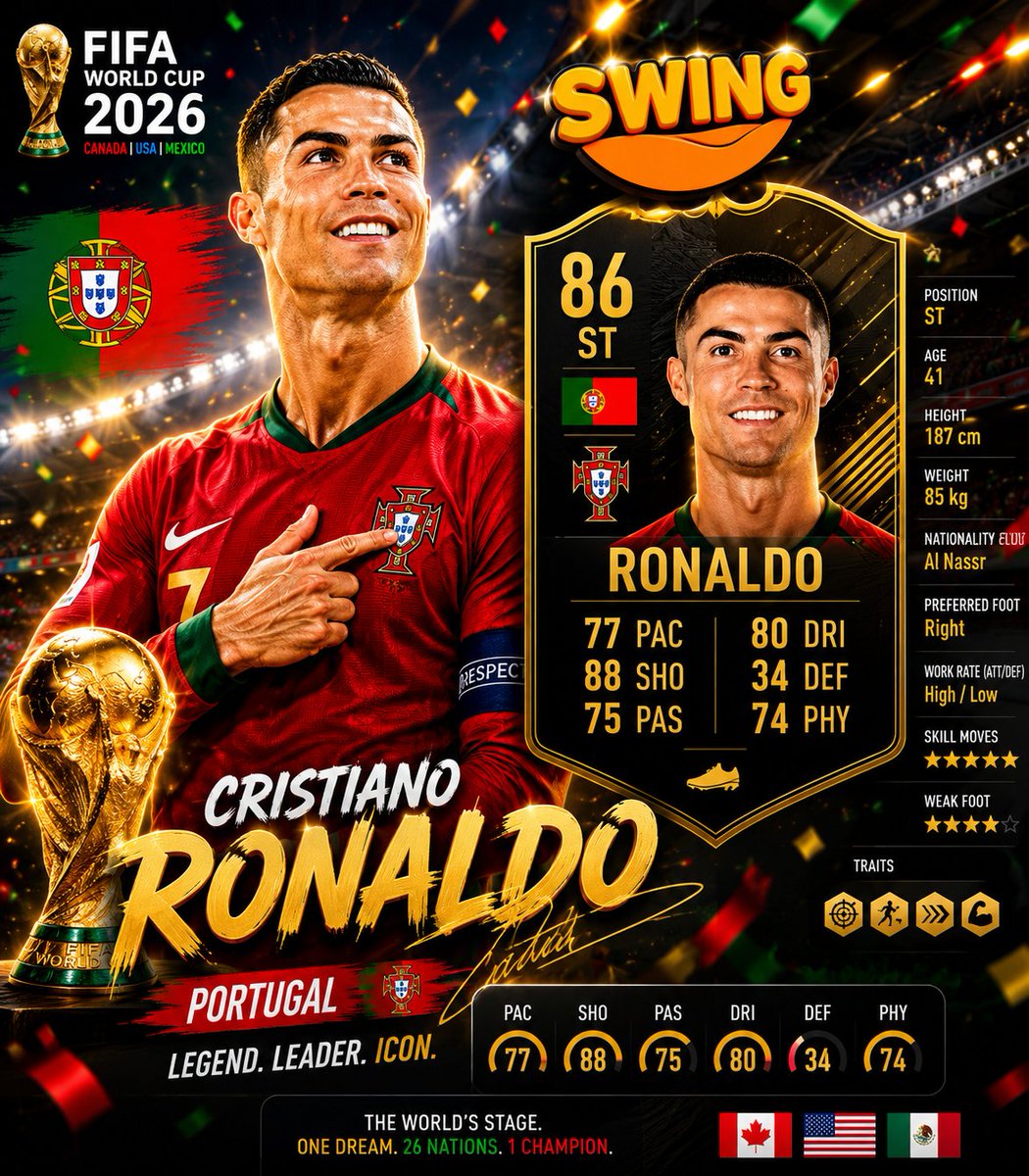 SWING_MEM's tweet photo. SWING
#FIFAWorldCup
#WorldCup2026
#FIFA2026
#RoadTo2026
#United2026
#Football
#Soccer
#WorldCup
#ForTheLoveOfFootball
#Goal
#Champions
#FootballFans
#MatchDay
#GoldenBoot
#FootballLife
#WorldCupVibes
#FIFAFans
#LegendaryMoments
#CR7 #CristianoRonaldo #WorldCup2026 #FIFAWorldCup #GOAT #Portugal #RoadToGlory #Football #Soccer #LegendNeverDies