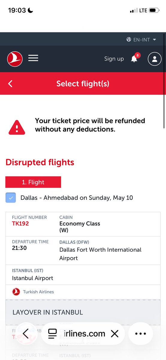 raani1's tweet photo. @kiwicom247 @TurkishAirlines - Its clearly mentioned that we have refunded full amount . i have email mentioned that too but kiwi is not refunding money and when i go to Turkish they says we cant provide details.. https://t.co/czZtX1SkrG