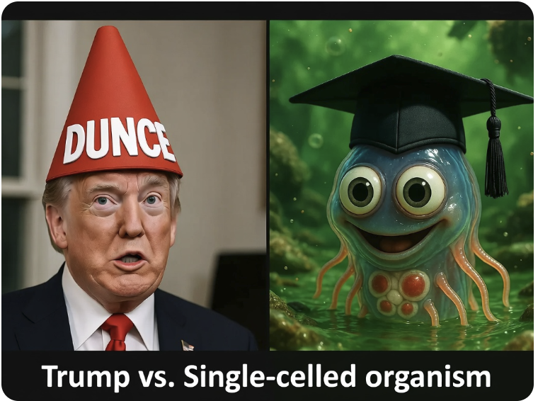 Vetinari3's tweet photo. @sarrah_bellus It was inevitable. Trump was clearly batting above his league. After all, what self-respecting, single-celled organism wouldn't outwit Trump? https://t.co/FR3aqa25KC