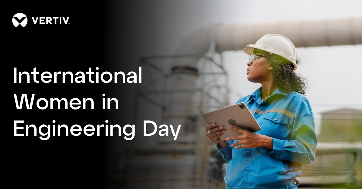 Vertiv's tweet photo. Happy International Women in Engineering Day to the engineers building the world’s critical digital infrastructure! See how they're shaping the field: https://t.co/FMEa3O9ZOh

#InternationalWomenInEngineeringDay #WomenInEngineering #DataCenterEngineering https://t.co/uliYx8MpZS