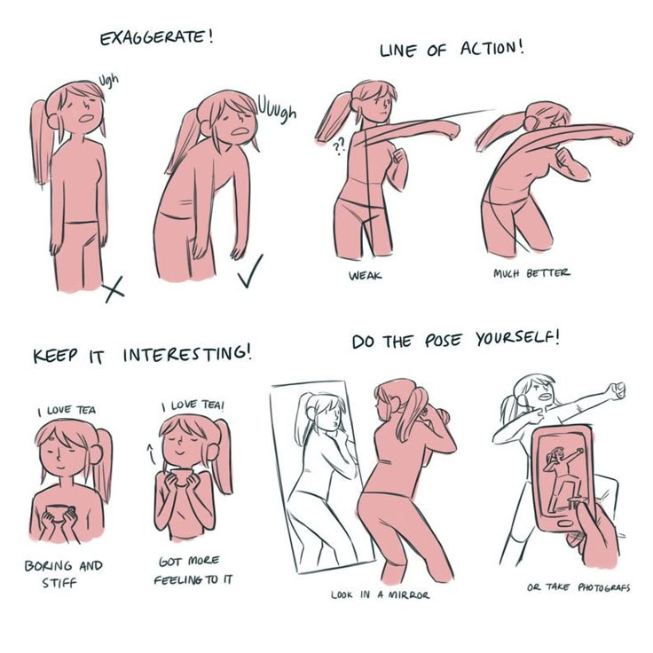 designatmo's tweet photo. Good poses usually start with exaggeration, not perfect anatomy https://t.co/qxy9zZTnB3