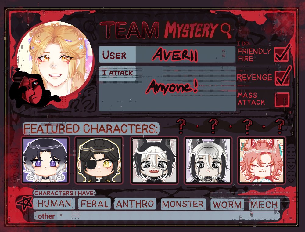 AveriiArt's tweet photo. Averii on team mystery !!!
#artfight #artfight2026 https://t.co/Zi5QPNyNrM