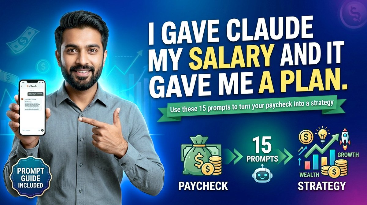 julia_coder_'s tweet photo. I GAVE CLAUDE MY SALARY AND IT GAVE ME A PLAN.🤔

 Use these 15 prompts to turn your paycheck into a strategy:👇

#ClaudeAI #PromptEngineering #CodingAI #AISoftware #ProductivityHacks #DeveloperTools #AICoding #TechInnovation #SoftwareDevelopment #WorkflowAutomation https://t.co/uYI2ZccrDl