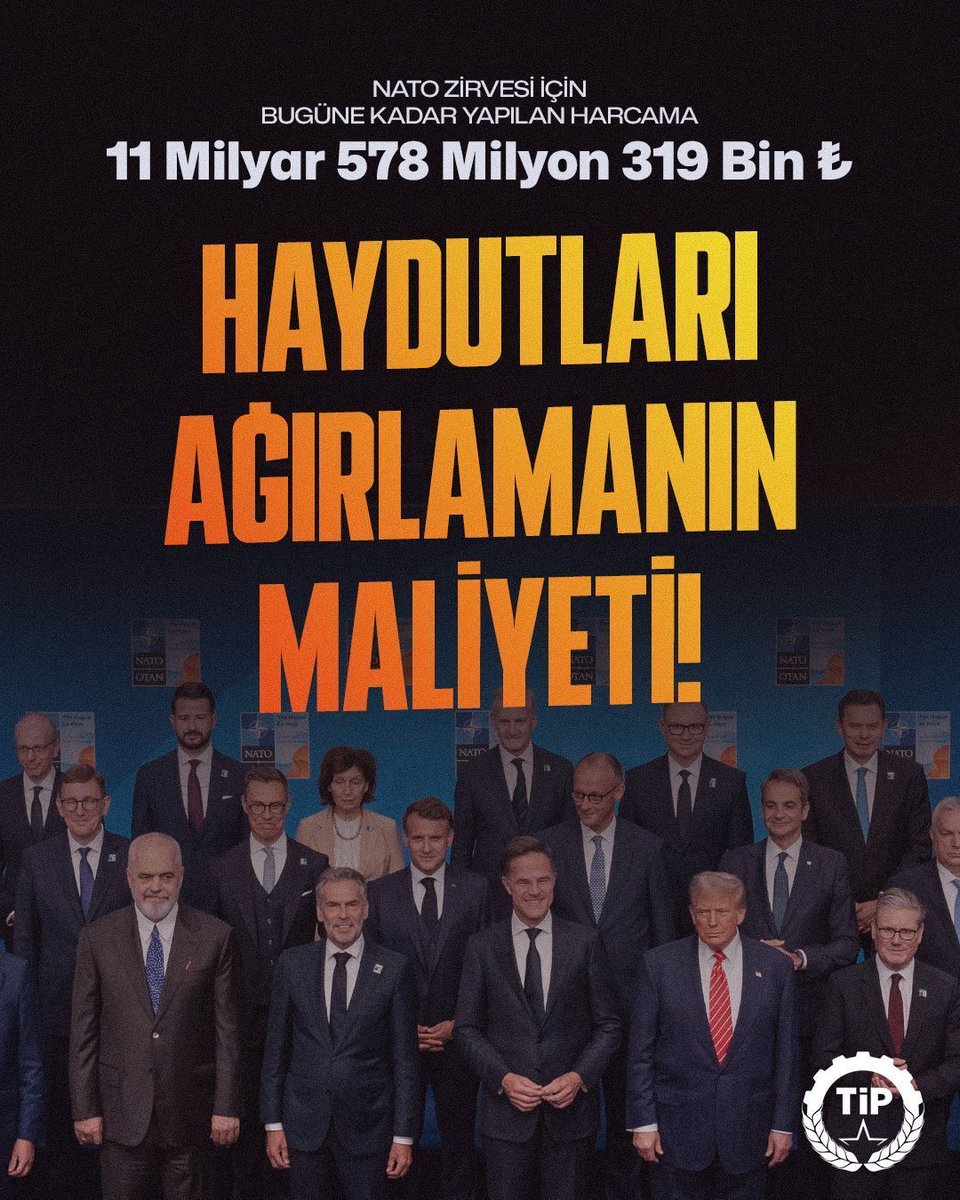 tipgenelmerkez's tweet photo. Saray'ın NATO Zirvesi için bugüne kadar yaptığı harcama: 11.578.319.000₺.

Haydutları ağırlamak için para var, emekçiler zam istediğinde para yok! https://t.co/v4DRb26cSR