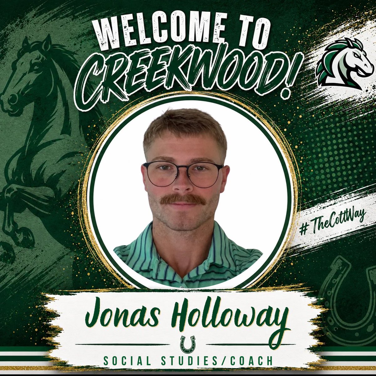 HumbleISD_CMS's tweet photo. New year, new Colts to celebrate! 💚 Please give a warm Creekwood welcome to Mr. Jonas Holloway! We are so lucky to have you! #TheColtWay https://t.co/IxZXzipXd6