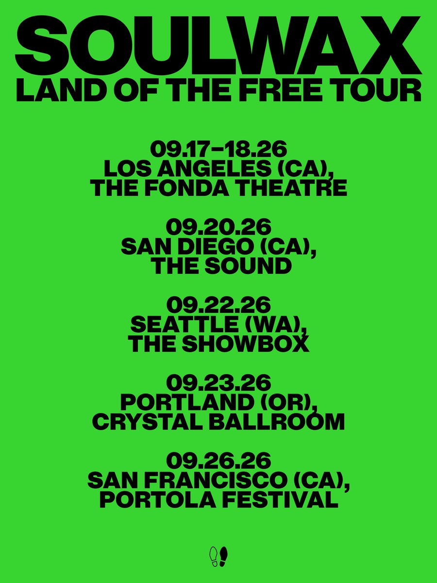 soulwax's tweet photo. “LAND OF THE FREE“ USA dates announced. 

Sign up now for exclusive pre-sale access: 

https://t.co/Er0F4djnTW

@deeweestudio #allsystemsarelying https://t.co/nrXBKYeSdL
