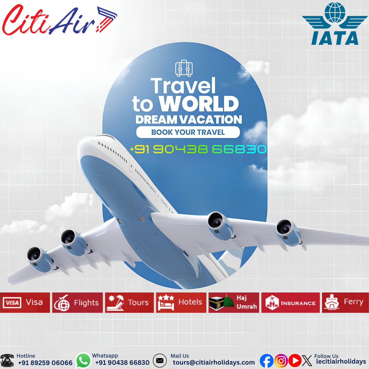 lecitiair's tweet photo. 🌍✨ Travel the World, Live the Dream! ✨🌍
Turn your dream vacation into reality with Le Citi Air &amp; Holidays! 🧳✈️
#Lecitiairholidays #DreamVacation #TravelTheWorld #HolidayPackages #TravelGoals #Wanderlust #BookYourTrip #ExploreMore https://t.co/wA2Z3vYgYq