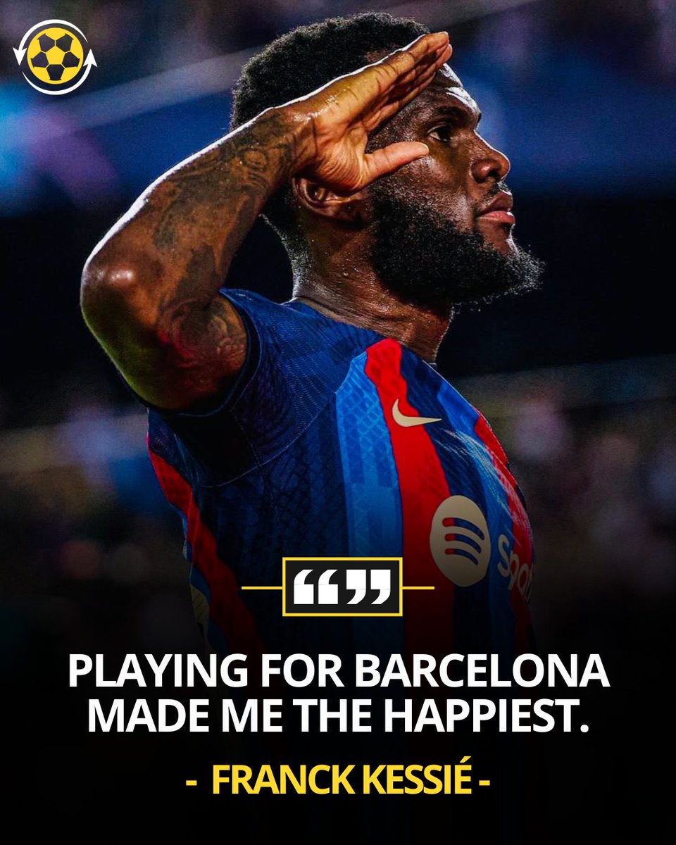 DeadlineDayLive's tweet photo. 🇨🇮🗣️ Franck Kessié: “Playing for Barcelona was the thing that made me the happiest. 💙❤️

Whether it was for one year, six months, or even four days.” https://t.co/H99nrk5r34