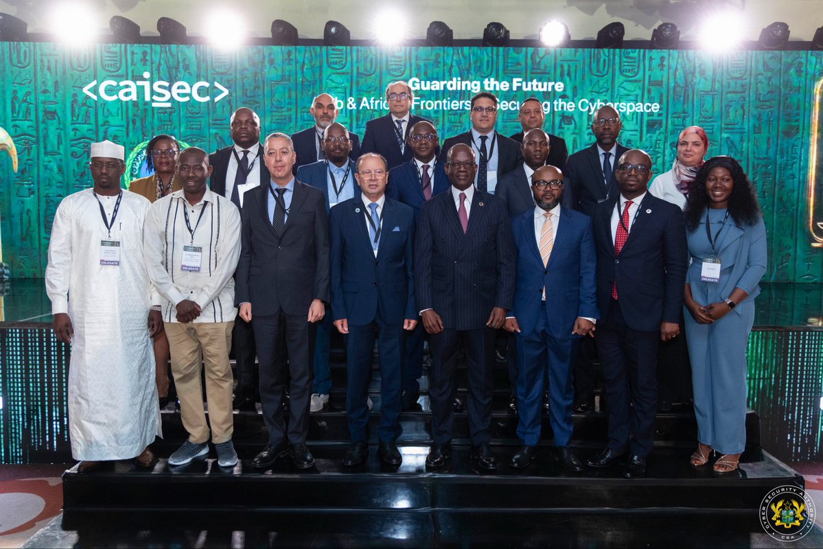 CSAGhana's tweet photo. He also presided over the inaugural Arab-Africa Cybersecurity Roundtable and received a Special Achievement Award in recognition of his contribution to cybersecurity policy, resilience, capacity building, and international cooperation.

#cybersecurityghana #cybersecurity #CAISEC https://t.co/sZzuFeAPEK
