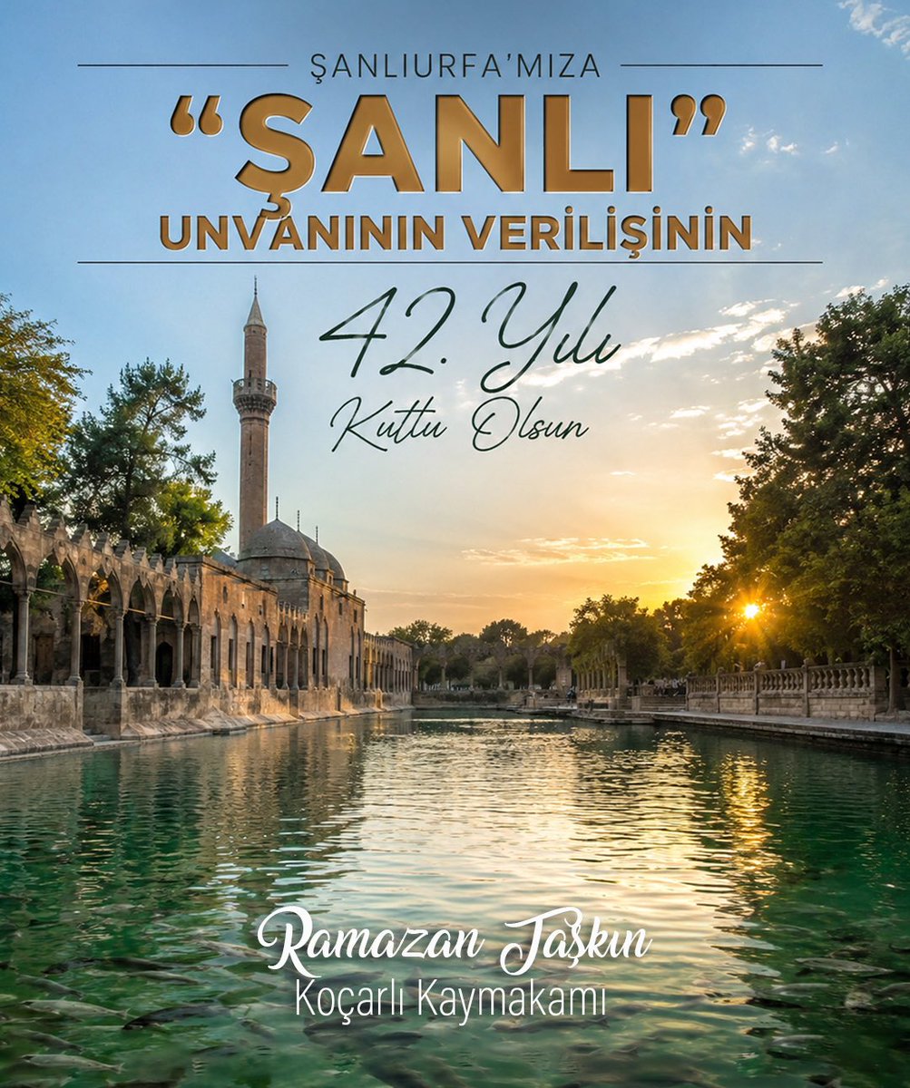 RmznTaskin's tweet photo. “Şanına Şan Katanın Döktüğü Kana Kurban.”

TBMM tarafından memleketim Şanlıurfa’ya “Şanlı”unvanının verilişinin 42. yıl dönümünü tebrik ediyorum. 

Bu vesileyle aziz şehitlerimizi rahmet ve minnetle  anıyorum.

#ŞanlıŞehir
#Şanlıurfa https://t.co/awzN0Mdavh