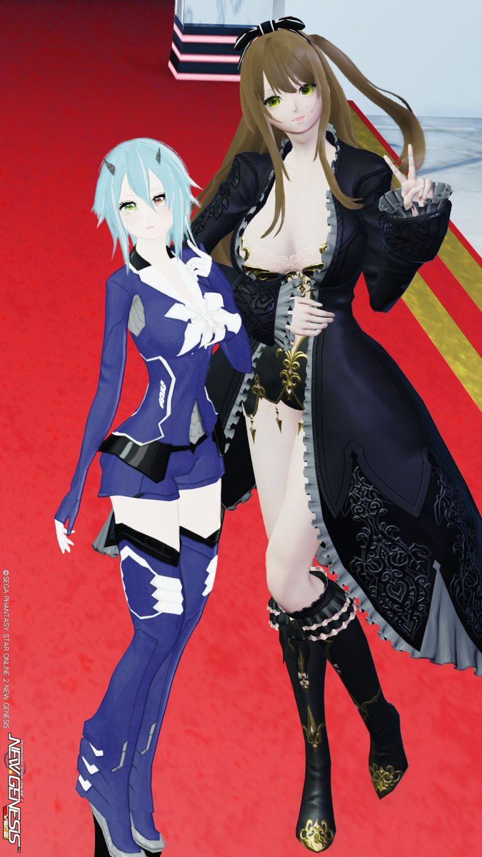 RieTakanashi's tweet photo. #PSO2NGS_SS
シラさん(@Illustrious____)とss撮りました(^^)/
撮影ありがとうございました！(*'▽') https://t.co/cPwkLvDIfP
