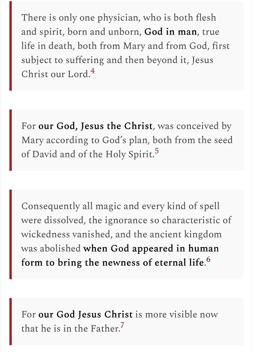 BigNin4's tweet photo. @tobiuchih4_ False. St Ignatius of Antioch was a disciple of John the Apostle himself, and is one of the earliest church fathers. His earliest letters literally write about the Godhood of Christ. St Ignatius was active as of 70 A.D. https://t.co/k9B5DhMItj