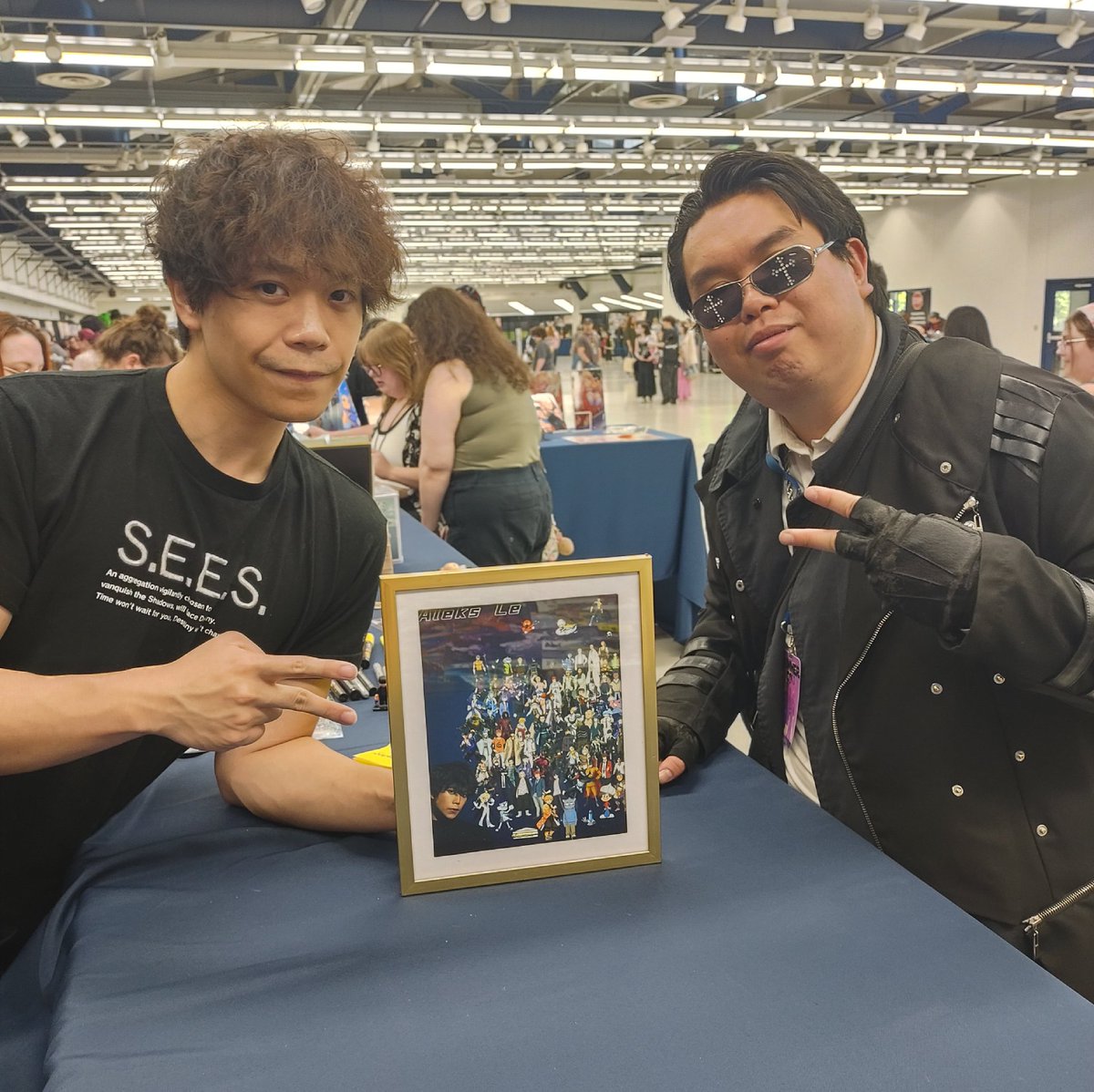 jericollage70's tweet photo. Of course I can't complete my @wasummercon 2026 event without meeting the one &amp; only @AleksLeVO again! Really Awesome Guy &amp; he love the new collage I made for him! Thank You Aleks! #WASummerCon #WASummerCon2026 #DemonSlayer #SoloLeveling #InvincibleVS https://t.co/q0XxikRFVx