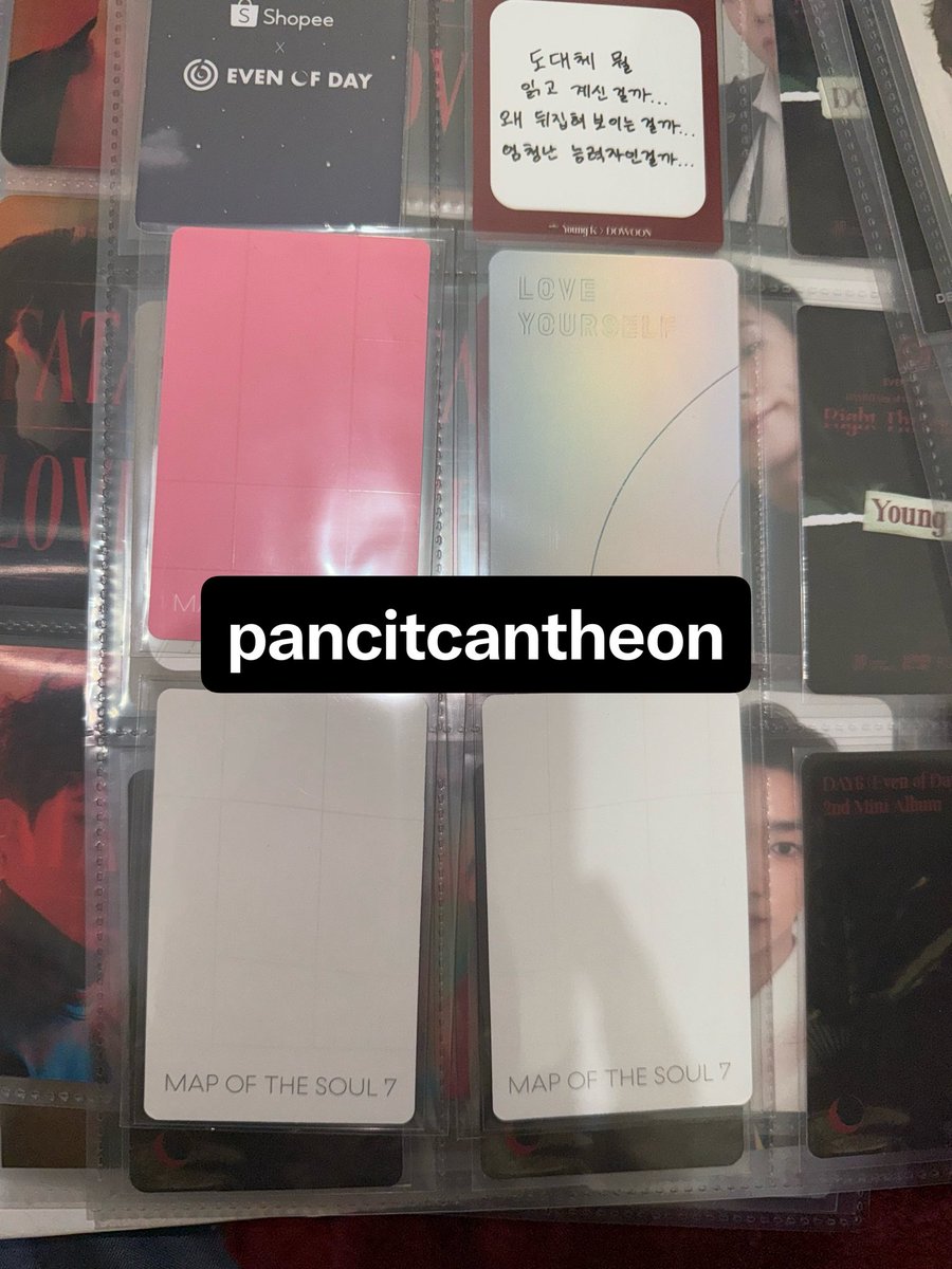 pancitcantheon's tweet photo. WTS LFB PH ONLY

BTS photocards (all original)
-mint condition!! 
-double sleeved
-nakatira agad sa binder after makuha sa album lol 

Rfs: decluttering/pambayad con tix wahahahh

Set: 1250
Each: RM/Jhope - 320
OT7 - 380 https://t.co/OnQlBu4RIh