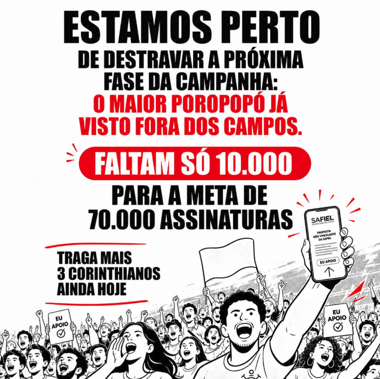 Safiel_1910's tweet photo. 📲 Assine em https://t.co/e68ndvNLbK
📢 E convide mais 3 corinthianos ainda hoje.
🔥 Já somos 60 mil corinthianos.

Estamos a apenas 10 mil assinaturas de alcançar a marca de 70 mil apoios e destravar a próxima fase da campanha.

O maior poropopó fora dos estádios já começou.

Se cada pessoa que já assinou convidar mais 3 corinthianos, chegamos lá muito antes do que imaginamos.

⚫⚪ O Corinthians é grande demais para deixar qualquer proposta sem análise.

#SAFielJá #AssinaFiel #Corinthians #VaiCorinthians #BandoDeLoucos