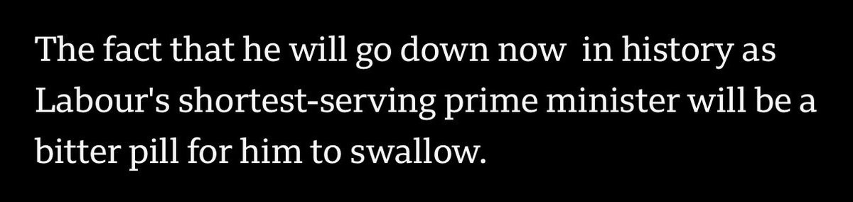 Maximmillius's tweet photo. Labour’s shortest serving pm, for now https://t.co/UFKGEO0gQh