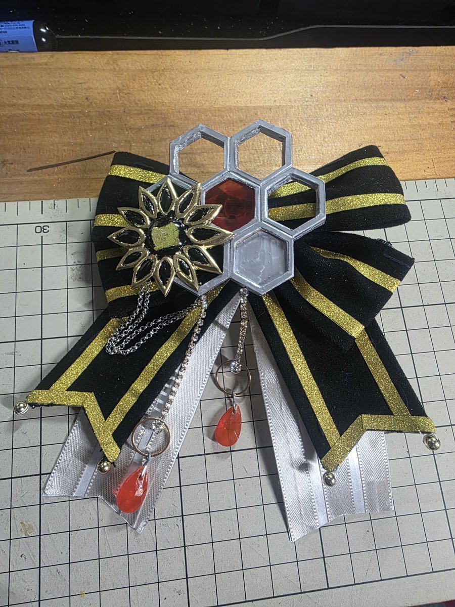 libraryu_31's tweet photo. シプレの3人のモチーフ完遂！！
うん！応援してる人達の小物を作るのは楽しかったー！

ちゃんとここなちゃんとそよかさんのは後ろに金具つけたし(’-’*)♪ただえとわさんのコンコルド銀色がよかったなぁー！とか！ちょこちょこ相違点はあるのだが！そこも思考しながら妄想が暴走するのは良かった！ https://t.co/Yu6DuwSzBW
