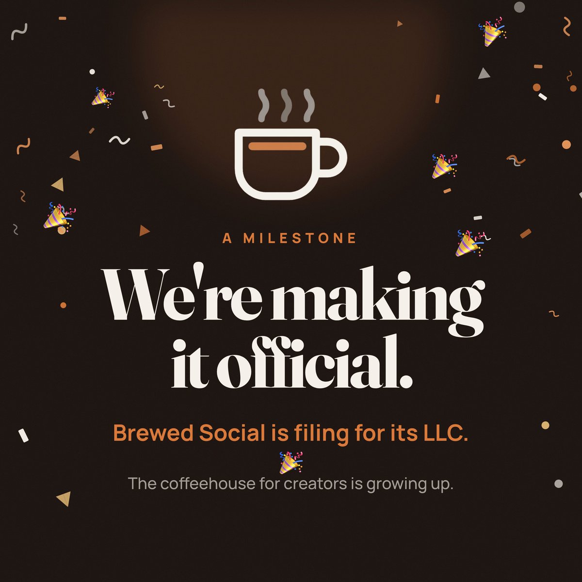 BrewedSocialHQ's tweet photo. The paper work is Brewing ☕️
We’re filing for our LLC in the coming weeks ahead. 
Brewed Social is making it official 🥳 https://t.co/H8Sapwb1Cp