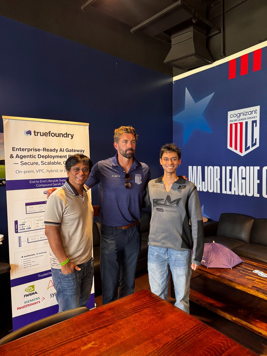 truefoundry's tweet photo. We just wrapped our first exclusive match viewing of the #MLC26 season 🏏

@ashwinravi99 made his US debut with the @SFUnicorns, kicking things off with a win against the @TexasSuperKings!

Inside the TrueFoundry VIP suite, we hosted AI/ML leaders for an evening of cricket, great food, and even better conversation. Nothing builds connections like cheering every boundary together!

Thanks to everyone who joined us 🙌

Next stop: Oakland, as SF Unicorns take on the @MLCSeattleOrcas! 

Register below to secure your invite 👇