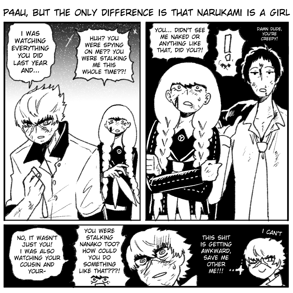 wanderjegson's tweet photo. Persona 4, but the only difference is that Narukami is a girl (15) (Arena Ultimax edition featuring Persona Q) https://t.co/rJMQtFc8Ij