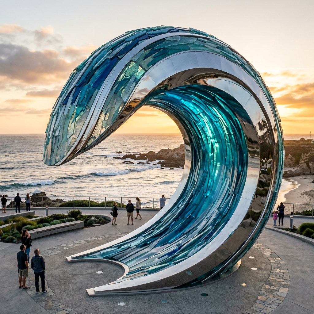 surfreportbr's tweet photo. E se a onda perfeita pudesse ser surfada para sempre?
🌊🎨
Esta escultura transforma a energia do oceano em arte, capturando a beleza de um tubo eterno em vidro e metal. Um encontro entre criatividade, arquitetura e a paixão pelo surf.

Algumas ondas duram segundos. Outras se tornam monumentos. 🤙

#Surf #SurfArt #WaveArt #PublicArt #OceanArt #ModernArt #SurfCulture #PerfectWave #SurfLife #CoastalDesign #ArtAndSurf #SurfReport