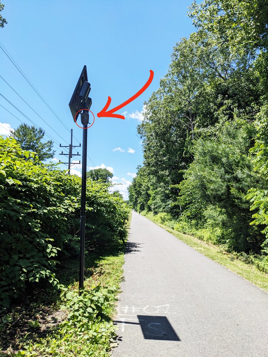 JasonBassler1's tweet photo. Flock: “Our cameras only track vehicles involved in crimes.” 

Me: Then why do we have photos of your cameras aimed at Kids’ gymnastics rooms, schools… and now a bike path?

That’s not "fighting crime." 
That’s blanket surveillance. https://t.co/FcgYi3sfln