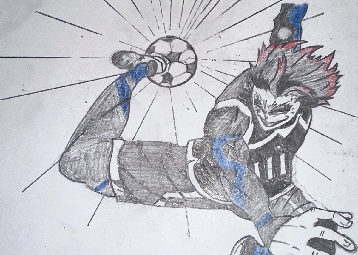 T_OekakiSuruyo's tweet photo. 士道龍聖さん描いてみました！
｢マイボ…｣からのこの流れ好きすぎて何回も見てしまいますね……！

ちょっと下手になっちゃったかも😭
あと、髪の毛はアニメだとピンクと黄色です！！
足とか胴体初挑戦……めちゃくちゃむずかった……！

｢ノールックバックショット！？｣ https://t.co/THfjI6GLvJ