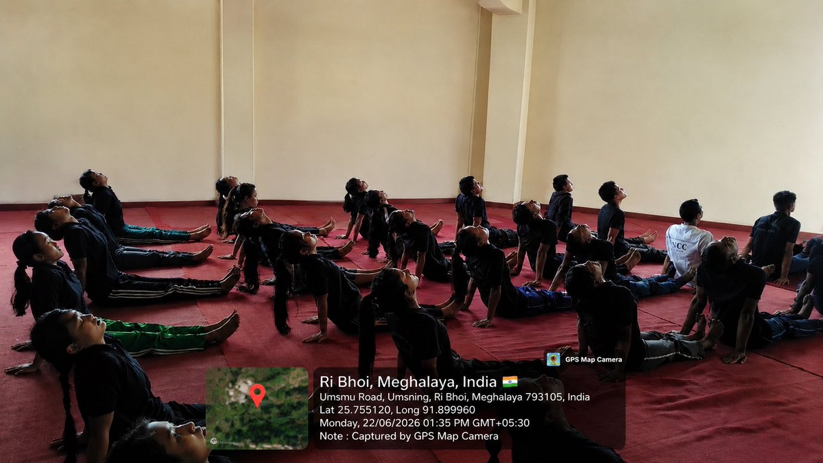NssRBSC's tweet photo. As part of the International day of Yoga 2026, the NSS unit of Ri Bhoi synod college conducted a one hour yoga session. A total number of 55students take part in this event. 
@nss_rdguwahati @_NSSIndia @CellNehu https://t.co/WYzJGUDWqT