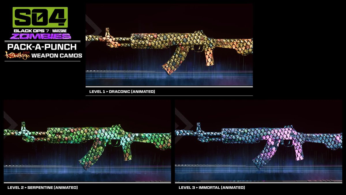 DETONATEDcom's tweet photo. FIRST LOOK at ALL Pack-a-Punch Camo on 'Kowakujo' in Black Ops 7 Zombies 👀 https://t.co/O9jSPeF42S