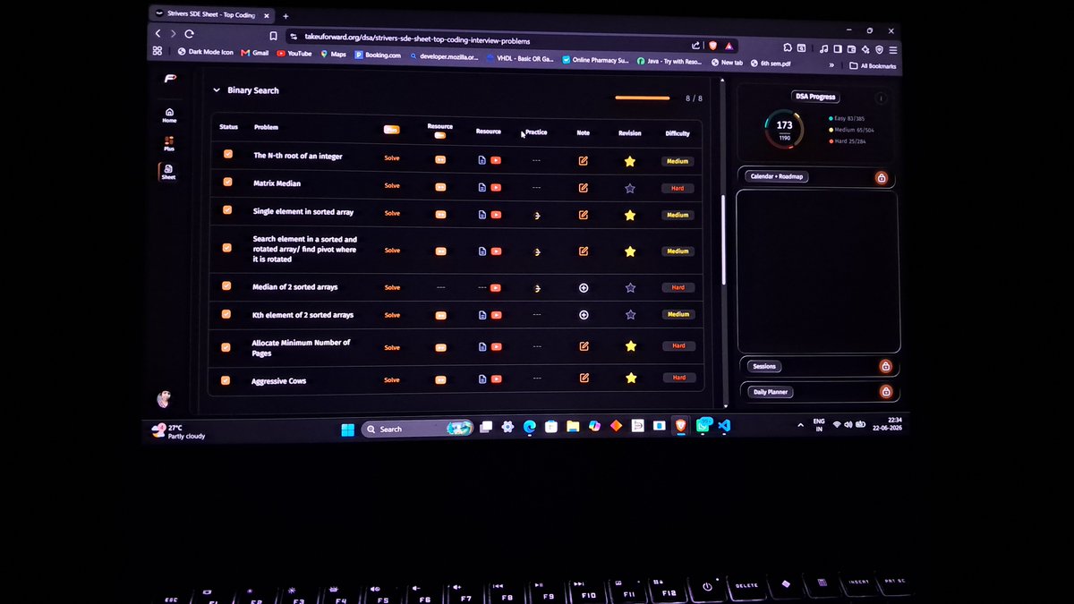 SusmitaCodes007's tweet photo. Finally 21 days streaks.
There is a saying it takes 21 day to build a habit.

24 days to go.

Book allocation  and aggressive cow are interesting questions where u be like, it's sound like that what's there, and it's more practical in real life.
#SDESheetChallenge
#takeUforward https://t.co/6bFpByBPGJ