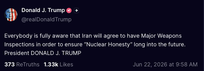 DD_Geopolitics's tweet photo. Trump says Iran will HAVE TO AGREE to have Major Weapons Inspections.

Recall that the IAEA was used to spy on Iran, leak data, and even assist in targeting scientists.

In July 2025, a senior Iranian lawmaker publicly alleged that IAEA inspectors were actively smuggling surveillance microchips into sensitive nuclear facilities by concealing them in their shoes.

Iran also claimed the IAEA leaked confidential nuclear data and intelligence to hostile governments, specifically pointing to Israeli infiltration of an Iranian nuclear archive and alleging this data sharing directly aided military strikes.
