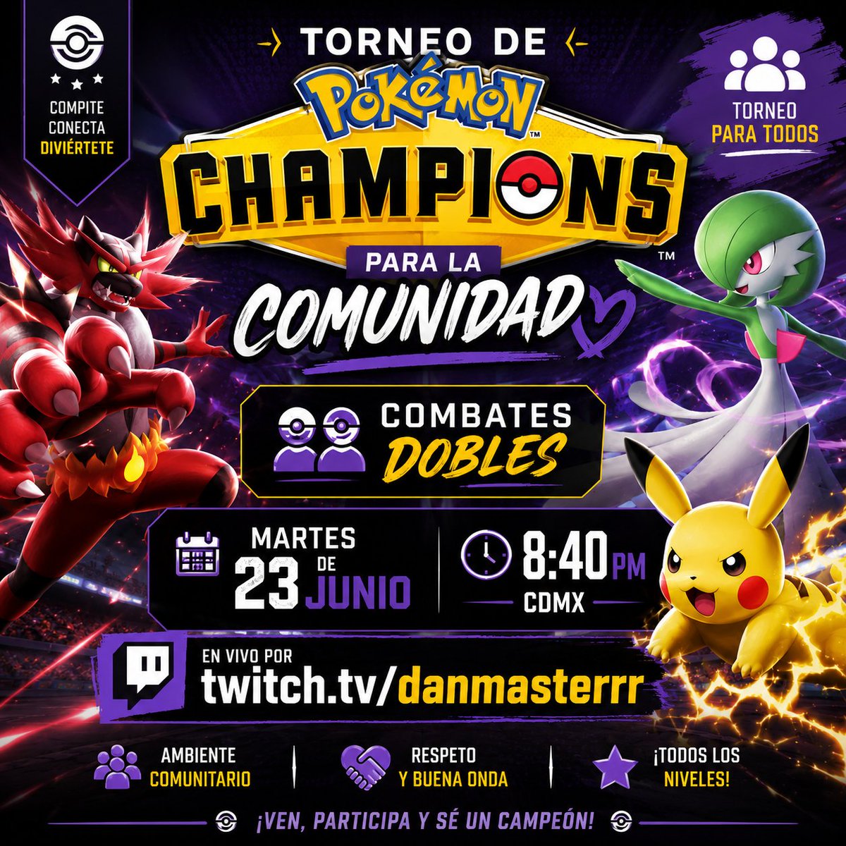 danmasterr's tweet photo. Mañana tenemos un torneo de Pokémon Champions, únete al discord para más info: https://t.co/aVDUGKxwpA https://t.co/oV4th2MKI9
