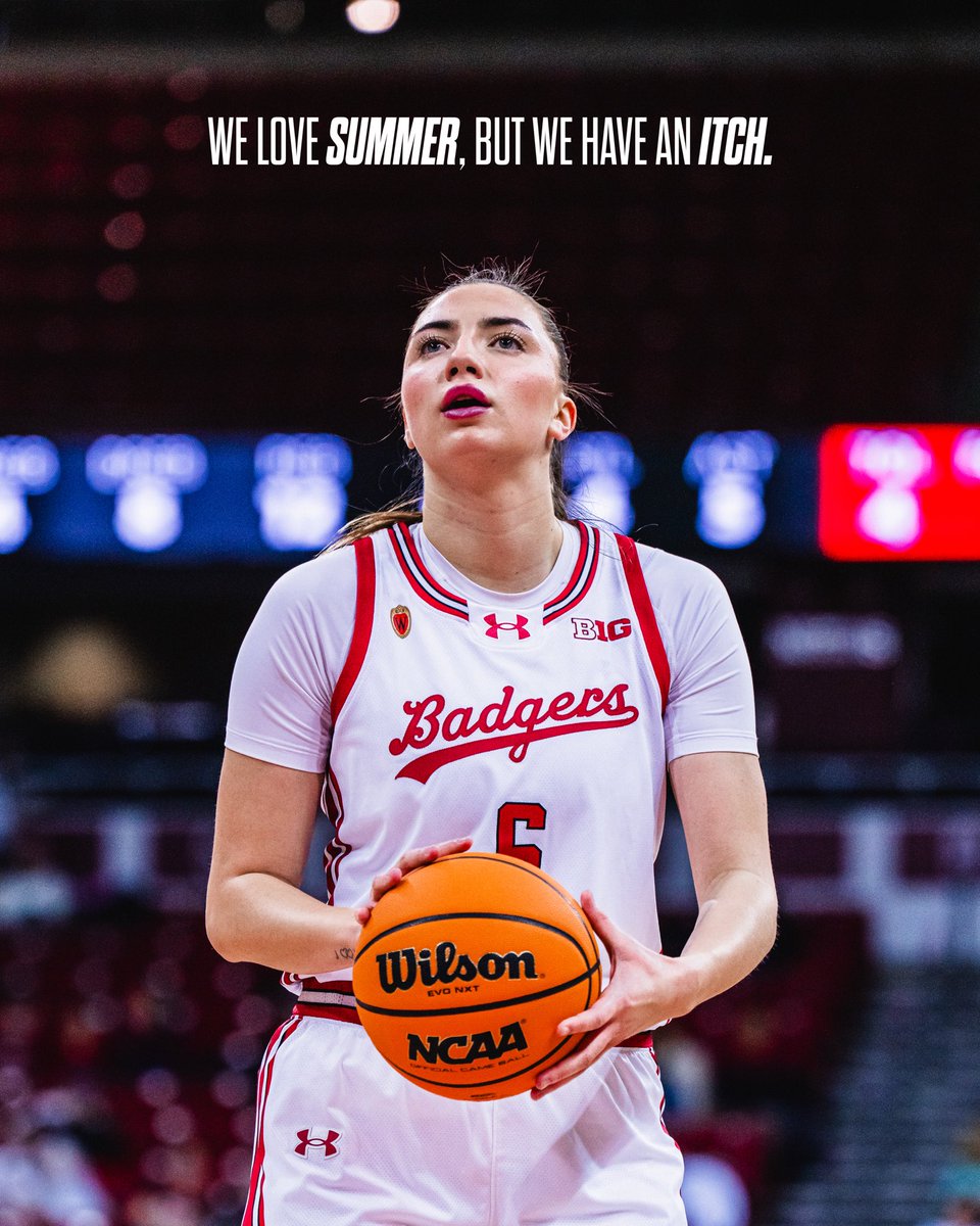 BadgerWBB's tweet photo. We love 𝙎𝙐𝙈𝙈𝙀𝙍, but we have an 𝙄𝙏𝘾𝙃.

#OnWisconsin | @UWHealth https://t.co/cz8ynAoByr