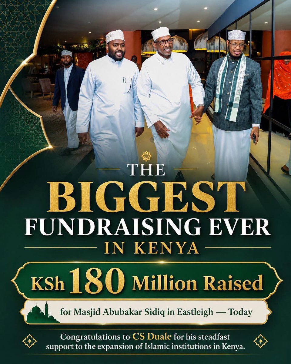 KeenNomad's tweet photo. KSh 180M raised for one more mosque in Eastleigh among mushrooming of mosques in every corner, all while Muslim communities in North Eastern, Coast & parts of Nairobi face crushing poverty, for context; Mandera 72.9%, Garissa 67.8%, Wajir 64.7%, Turkana 82.7%. Leaders celebrating “biggest fundraising ever” for bricks & mortar while children go hungry, schools lack desks, and clinics have no medicine is a tragic missed priority.
Faith needs more than beautiful buildings. Prioritise hospitals, skills training & real economic empowerment. This obsession with mosques amid generational poverty explains why suffering persists instead this energy should shift to building more quality schools that actually equip children with skills to escape poverty or hospitals that meet the needs of our society. Time to shift focus.