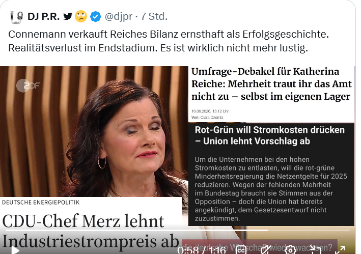 Nicoles44180590's tweet photo. Wisst ihr was mir für uns Frauen wirklich leid tut???

#connemann und #Reiche im Wirtschaftsministerium
Sie klopft sich auf die Schulter für all das, was die CDU  bei der #Ampel boykottiert hat 

Daran sieht man die VERKOMMENHEIT der CDU 

ES geht NICHT um D es geht um MACHT https://t.co/s8Cb0t3jmu
